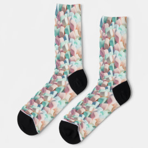 3D Pastel Marshmallows - Colorful Soft Sweets Socken