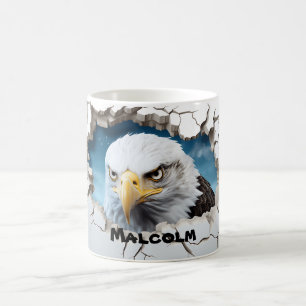 3D Personalisierter Name Winter American Bald Eagl Kaffeetasse