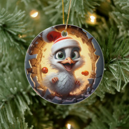 3D-personalisierter Weihnachtsvogel Keramik Ornament