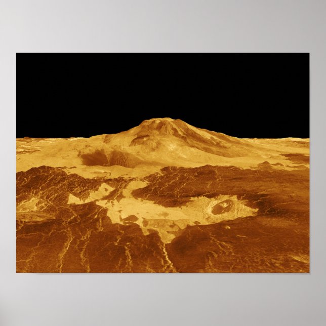 3D-Perspektive Maat Mons auf der Venus Poster (Vorne)