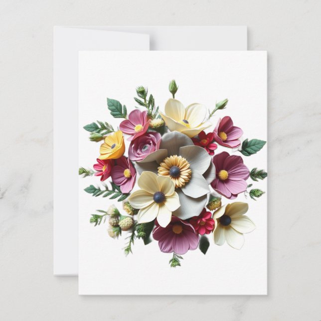 3D-Petit-Blume Feiertagskarte (Vorderseite)