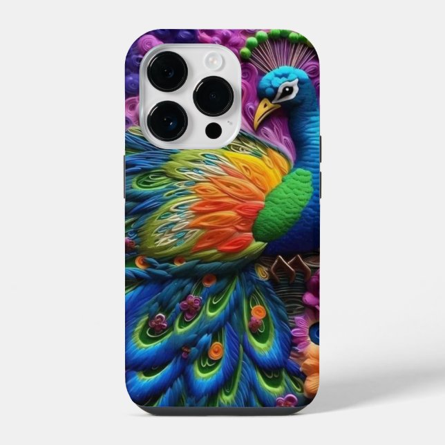 3D-Pfau iPhone Hülle (Rückseite)