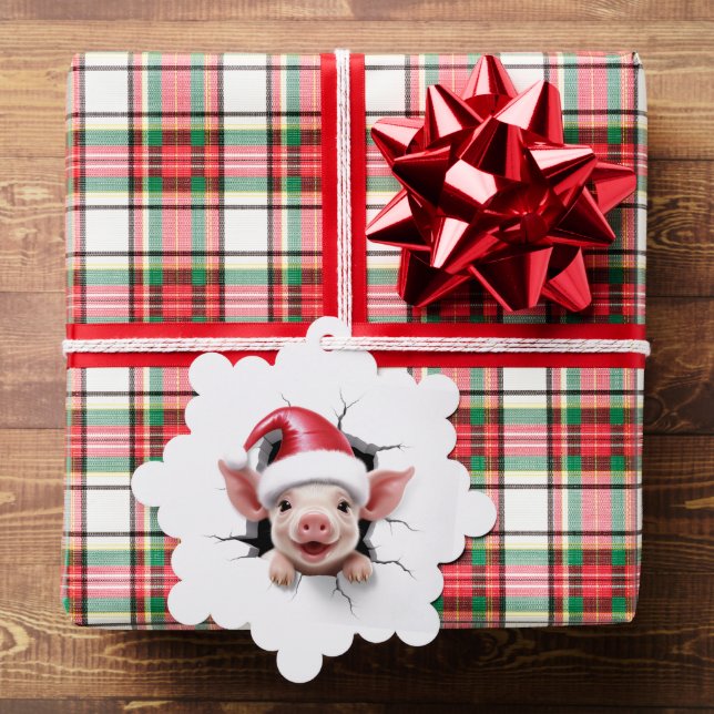 3D Pig Ornament Karte (Insitu (Geschenk))