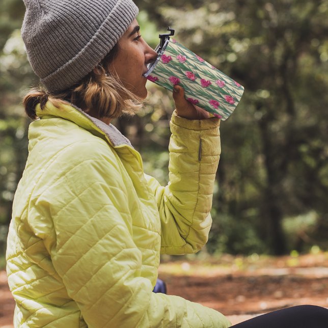 3D PINK FLORAL THERMOSBECHER (CUTE 3D FLORAL TUMBLER)