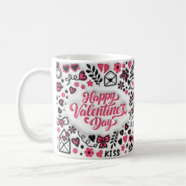 3d Pink Funny Happy Valentine's Day Kaffeetasse