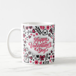 3d Pink Funny Happy Valentine's Day Kaffeetasse