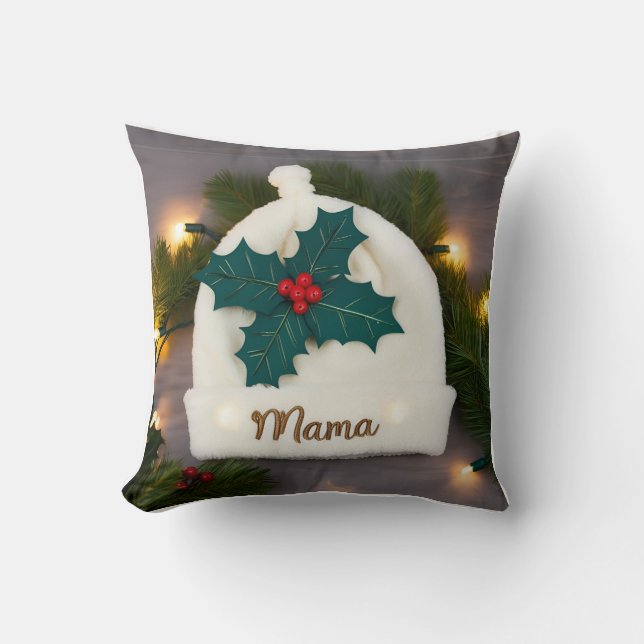 3D Plush Hat, Holly, Subtle Mama Kissen (Vorderseite)