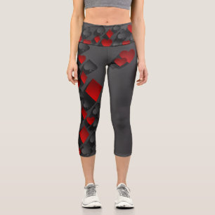 3D-Poker Kartenspielen Anzug Capri Leggings