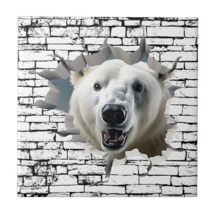 3D Polar Bear Wall Break - The Restaurant Fliese