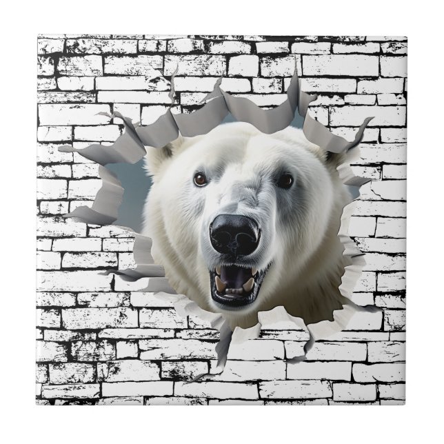 3D Polar Bear Wall Break - The Restaurant Fliese (Vorderseite)