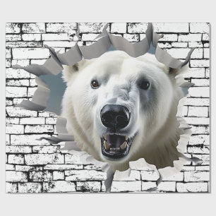 3D Polar Bear Wall Break - The Restaurant Geschenkpapier