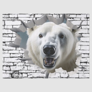 3D Polar Bear Wall Break - The Restaurant Seidenpapier