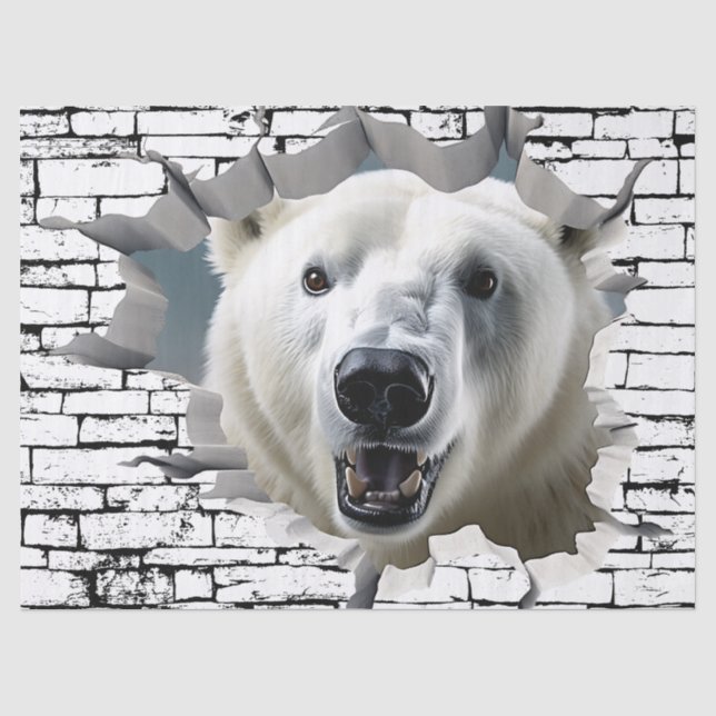 3D Polar Bear Wall Break - The Restaurant Seidenpapier (Vorderseite)