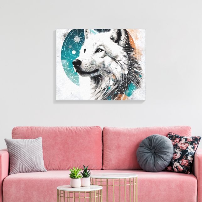 3D Polarwolf Leinwanddruck (Insitu (Wohnzimmer))