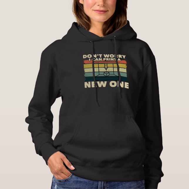 3D Printing Printer Geek Journalist Typograph Hoodie (Vorderseite)