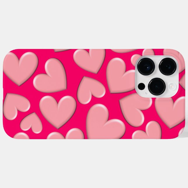 3D Puffy Hearts Case-Mate iPhone Hülle (Rückseite (Horizontal))