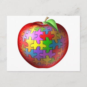 3D Puzzle Apple Postkarte
