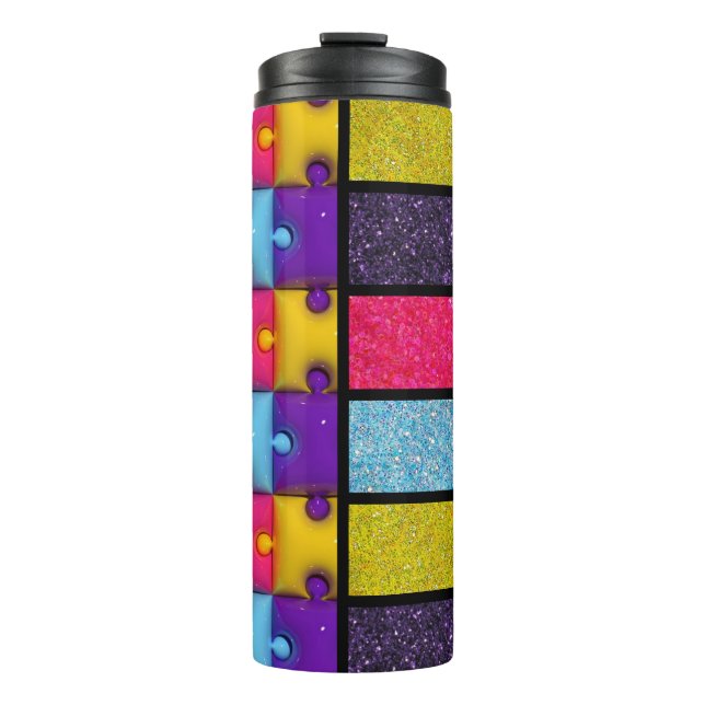 3D-Puzzle & Imitate Glitzer Thermal Tumbler Thermosbecher (Vorderseite)