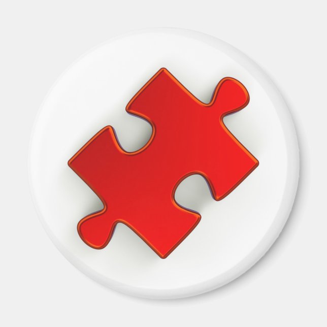 3D Puzzle Piece (Metallic Red) Magnet (Vorne)