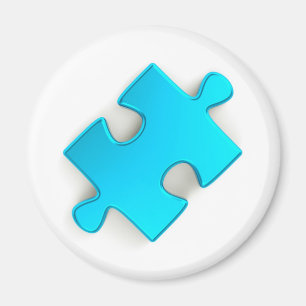 3D-Puzzleteil (Metallic Light Blue) Magnet