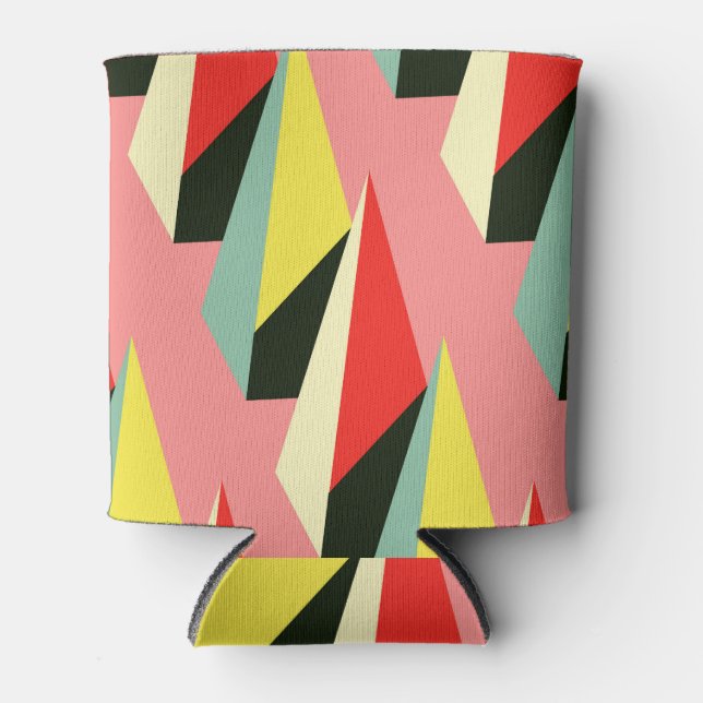 3D Pyramiden: Retro Geometric Vintag. Dosenkühler (Vorderseite)