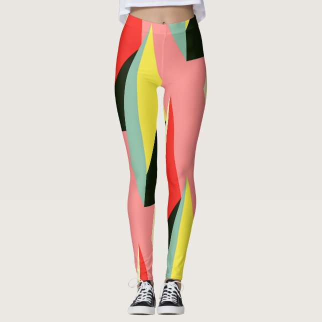 3D Pyramiden: Retro Geometric Vintag. Leggings (Vorderseite)