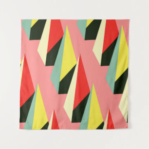 3D-Pyramiden: Retro-geometrische Vintage-Elemente. Wandteppich