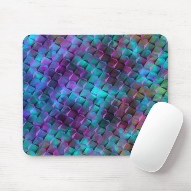 3D-Quadrate blauer Lila bis rosa oder dreieckig Mousepad (Mit Mouse)