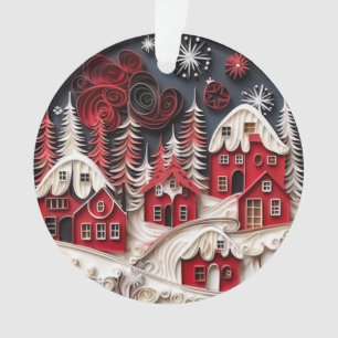 3d Quill Paper Art Christmas Village Ornament
