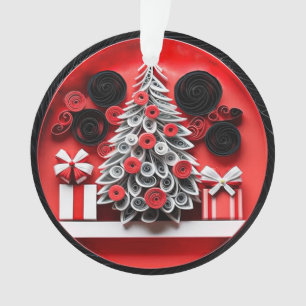 3d Quill Paper Art Weihnachtsbaum und Schneeflocke Ornament