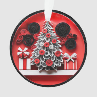 3d Quill Paper Art Weihnachtsbaum und Schneeflocke Ornament