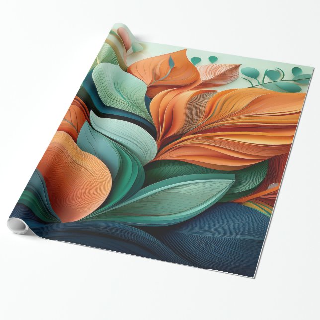 3D-Quilling-Blumen-Luxus-Geschenkpapier Geschenkpapier (Ungerollt)