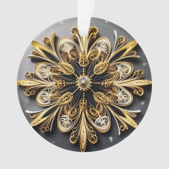 3d Quilling Effect Snowflake Ornament (Vorderseite)