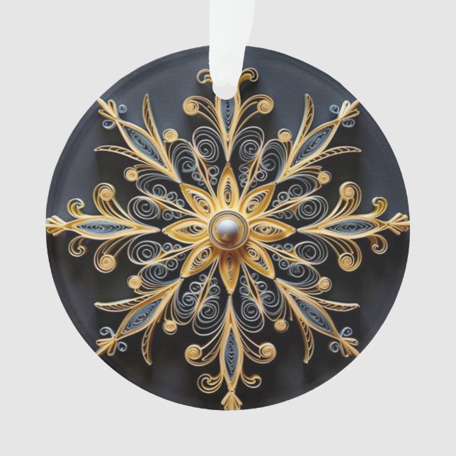 3d Quilling Effect Snowflake Ornament (Vorderseite)