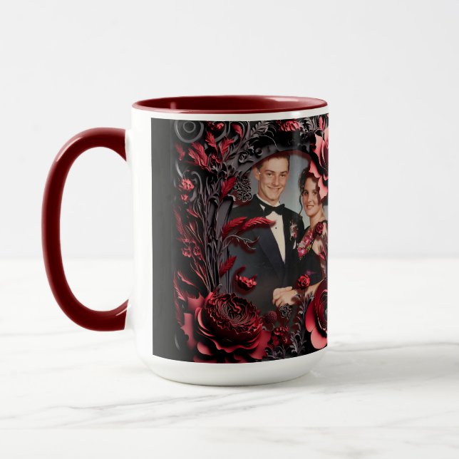 3D-Rahmen in Schwarz und Rot Tasse (Links)