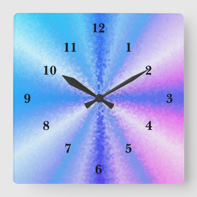 3D Rainbow Art Quadratische Wanduhr (Vorderseite)