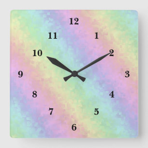 3D Rainbow Art Quadratische Wanduhr