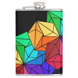 3D-Rainbow-Cube-Dreiecke in Schwarz Flachmann