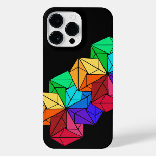 3D-Rainbow-Cube-Dreiecke in Schwarz iPhone 14 Pro Max Hülle