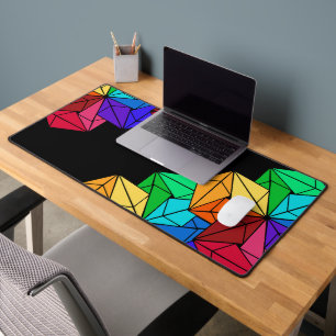 3D-Rainbow-Cube-Dreiecke in Schwarz Schreibtischunterlage