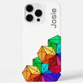 3D-Rainbow-Cube-Dreiecke mit weißem Namen iPhone 16 Pro Max Hülle