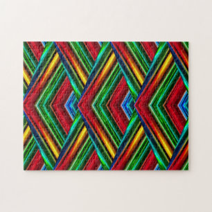 3D Rainbow Diamonds   Farbige Perspektive Puzzle