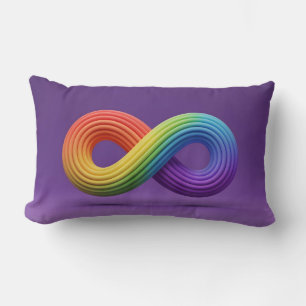 3D Rainbow Infinity Symbol Autismus Neuroversität Lendenkissen