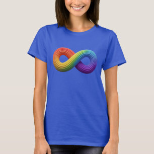 3D Rainbow Infinity Symbol Autismus Neuroversität T-Shirt