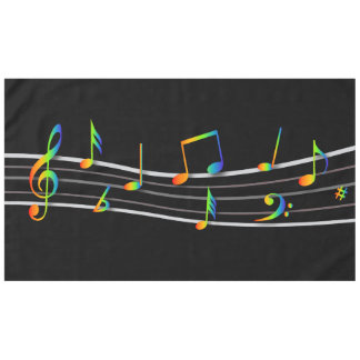 3D Rainbow Musical Notes Score auf Black Tischdecke