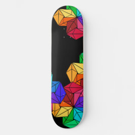 3D-Rainbow-Random-Cube-Dreiecke auf schwarz Skateboard