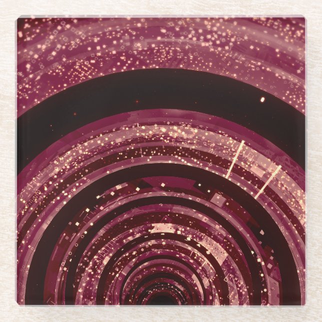 3D-Raum, Bildschirmhintergrund. Glasuntersetzer (Vorderseite)