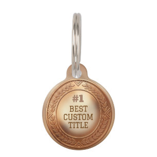 3D realistische Bronzemedaille, anpassbare Auszeic Haustiermarke