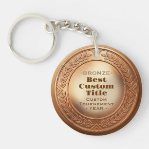 3D realistische Bronzemedaille, anpassbare Auszeic Schlüsselanhänger