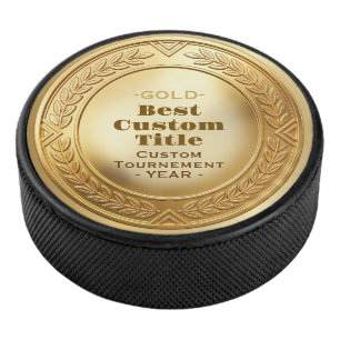 3D realistische Goldmedaille, anpassbare Auszeichn Eishockey Puck